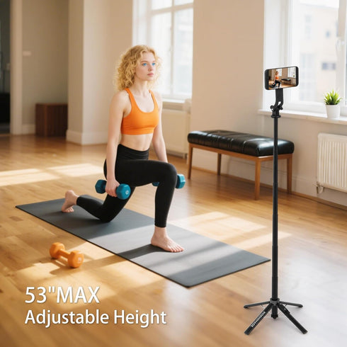 PIOENIMAGE 53" Magnetic Selfie Stick Phone Tripod for iPhone, Travel Tripod for iPhone, Extendable Magnetic Cell Phone