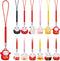 12 Pcs Lucky Cat Keychain Phone Charms, Fengshui Fortune Japanese Beckoning Cat Maneki Neko Pendant for Good Health
