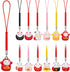 12 Pcs Lucky Cat Keychain Phone Charms, Fengshui Fortune Japanese Beckoning Cat Maneki Neko Pendant for Good Health