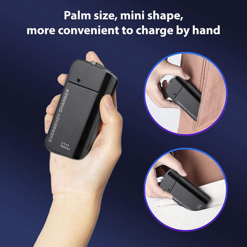 Success4Sport 2 Portable AA Battery Travel Charger for Motorola Moto G Play Edition and Emergency Re-Charger with LED