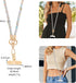 FUAHXYES Crystal Phone Strap Crossbody Rhinestone Anti Theft Layered Strap Crossbody Gold Metal Buckles Cell Phone Neck