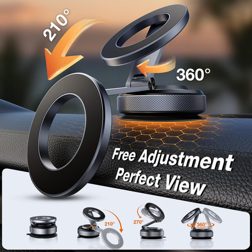 Polynex [80LBS 3200gf 360 17 16 15 14 13 Aerospace Aluminum Magnetic Car Phone Mount for MagSafe Vacuum Suction, Strong