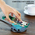 Hocase iPhone 14/13 Case - Heavy Duty Shockproof Protection, Soft Silicone & Hard Plastic Bumpers, Teal Flowers (6.1")