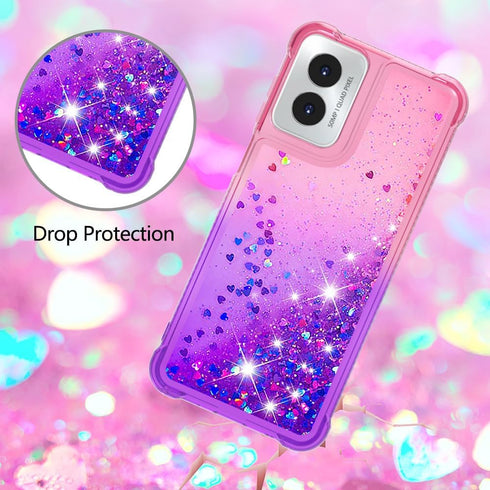 Shop the Moto G Play 2024 Case with Screen Protector - Cute Pink Purple Glitter Bling Slim TPU Soft Silicone Cover.