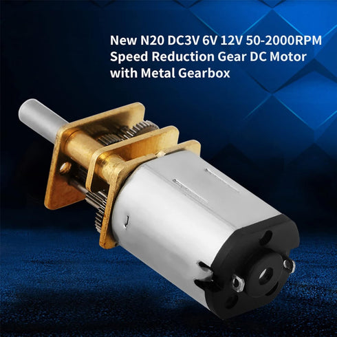 Kadimendium N20 DC3V 6V 12V 50 2000RPM Speed Reduction Gear DC Motor with Metal DIY Electric Toys Small Cars Robots