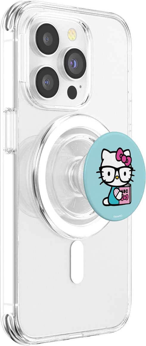 Hello Kitty Nerd Glasses Reading Book, PopSockets PopGrip for MagSafe