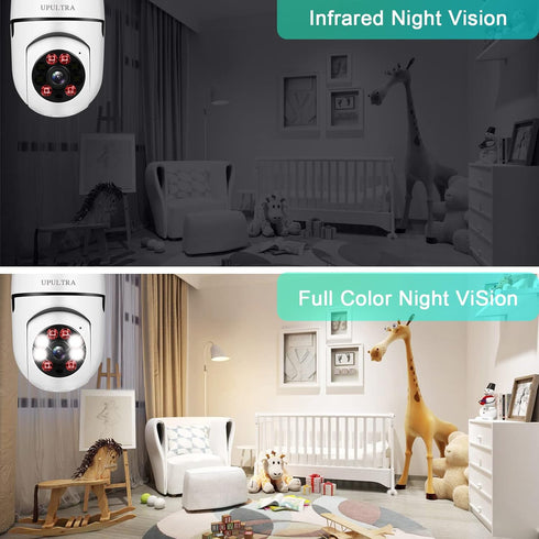 Light Bulb Security Camera, 1080P Wireless Wifi Smart Home Surveillance, E27 Socket, 360 Degree PTZ