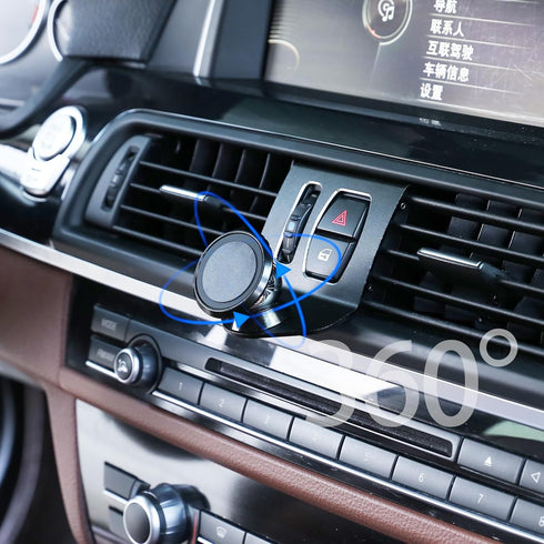 LLKUANG 360-Degree Rotary Cell Phone Holder for BMW 5 Series F11 F10 F07 2010-2016 - Black (Magnet)
