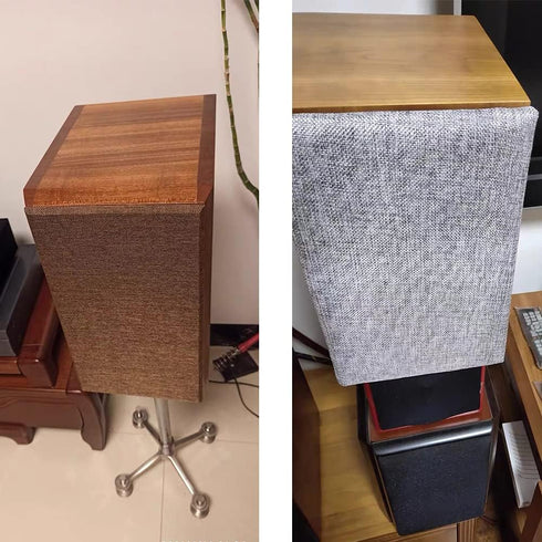 Flushbay Speaker Grill Cloth Linen Single Layer Speaker Fabric for Home Stage Speakers, Media Cabinet (Brown)