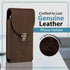 Hengwin Genuine Leather Vertical Cell Phone Holster Fits for iPhone 15 Pro Max 14 Pro Max 13 Pro Max 12 Pro Max Samsung Galaxy A15 A14 A54 S24 Ultra S23 Ultra Pouch Case with Belt Clip Phone Holder