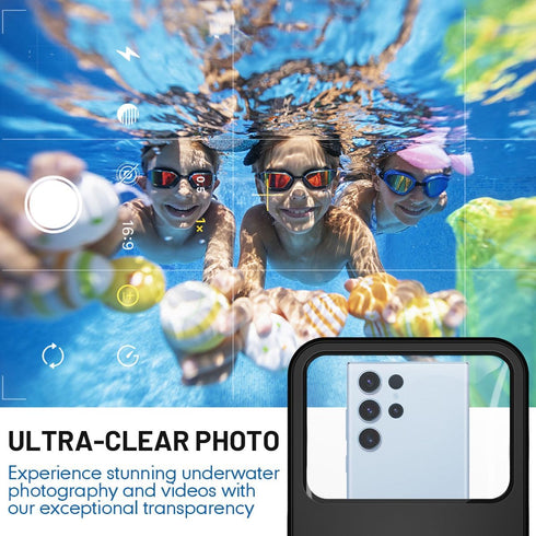 10in Waterproof Phone Pouch - IPX8 Dry Bag with Lanyard for iPhone 15/14/13/SE & Galaxy 23/22/21/20 Series.