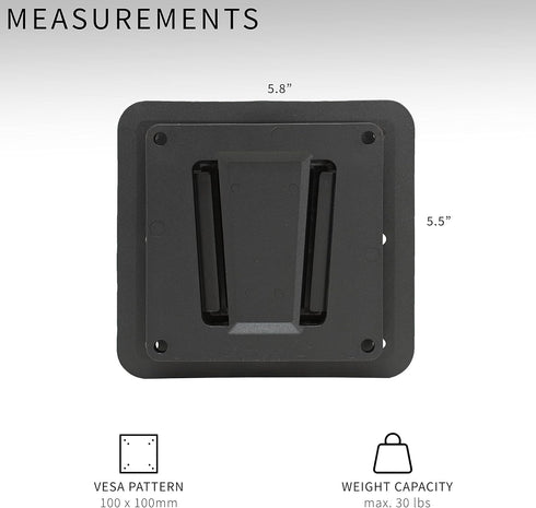 VIVO Anti-Rust Plastic Polymer RV TV Mount for up to 43 inch Screens, VESA 100x100mm, Holds up to 30 lbs, Black
