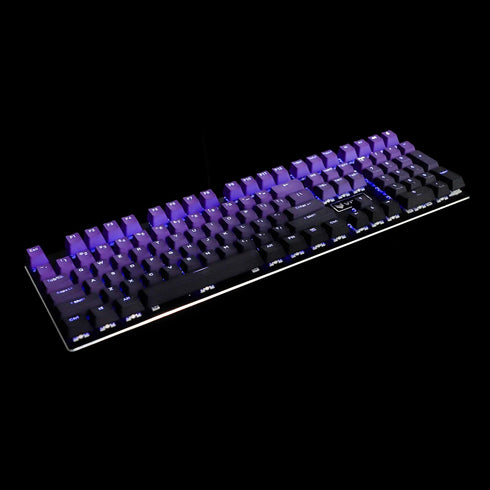 YMDK Double Shot 108 Dyed PBT Shine Through OEM Profile Keycap for MX Switches Mechanical Keyboard (Purple Gradient)