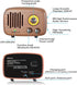 SIMOLIO Retro Bluetooth Speakers with Loud HD Sound, Nature Black Walnut Vintage Style Wooden Speaker with FM Radio