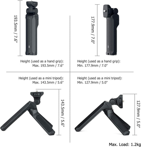 Portable Mini Shooting Grip Tripod for Sony ZV-E10 ZV-1 A6700 A6600 A6500 A6400 A6300 A6100 A7C RX100VII, Canon R7 R10