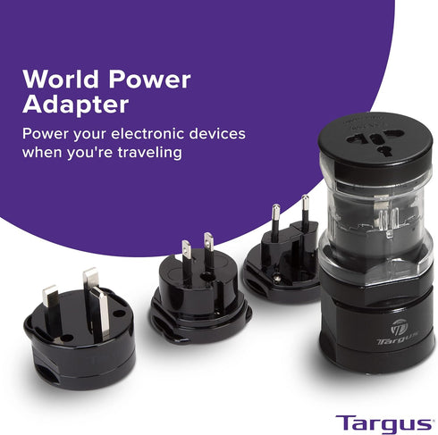 Targus Universal Power Travel Adapter, Black – International Plug Adapter for Europe, UK, AUS, and More