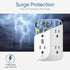 LENCENT 2 Prong Power Strip, 3 to 2 Prong Grounding Outlet Adapter, Surge Protector, 6 Outlets Widely Spaced