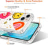 GiiKa iPhone 13 Case with Screen Protector, Clear Floral Shockproof Hard Case & TPU Bumper, Colorful Graffiti Design.