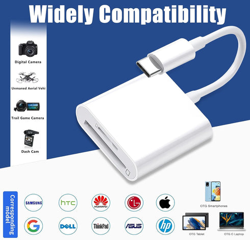 LBSC 15 16/iPad/MacBook/Mac, -2 USB C SD Card Reader, Type C SD Card Reader, Supports SD and MicroSD Memory Card