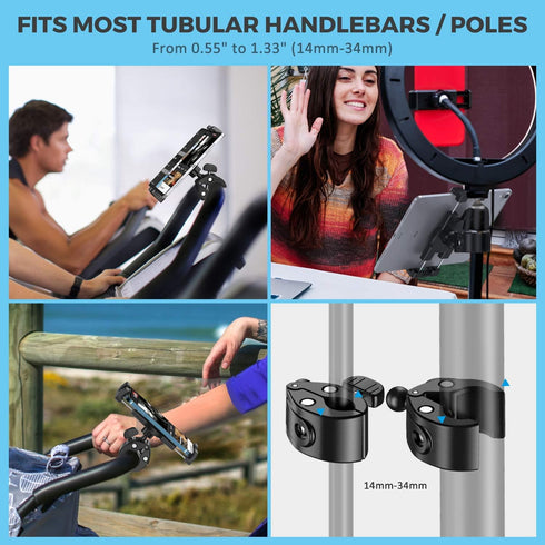 KDD Spin Bike Tablet Holder Mount, Phone iPad Holder Stand for Stationary Bicycle, Treadmill