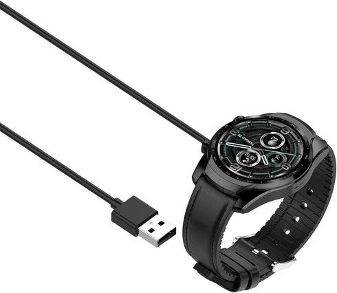 Charger Compatible with Ticwatch E3 Replacement Charging Cable Dock Cord Station USB Cradle Adapter Accessories for Ticwatch E3& Ticwatch Pro3 Smartwatch - Black (Black) by E ECSEM