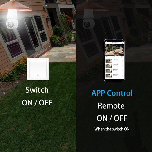 Light Bulb Security Camera WiFi Indoor/Outdoor with AI Human Detection, Live View, 2-Way Audio, V380 PRO