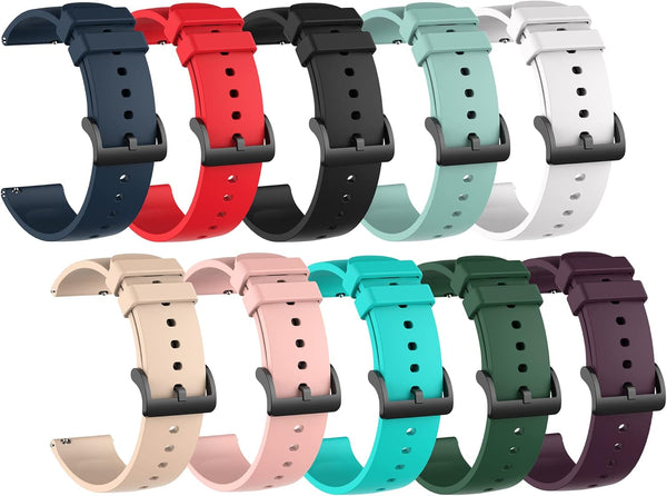 10 Pack Replacement Bands for Nerunsa P66D 1.85 inch P66 22mm Smart Watch, Compatible with NiUFFiT, Popglory