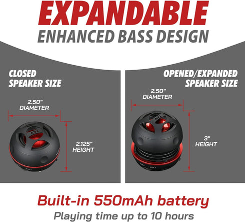 AYL Mini Speaker System - Portable Plug-in Speaker with 3.5mm Aux Input for Laptop, MP3, iPhone, iPad, Black