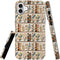 Generic Case for iPhone 16,Embroidery Floral Bookshelf Phone Case Slim Silicone Shockproof Cover