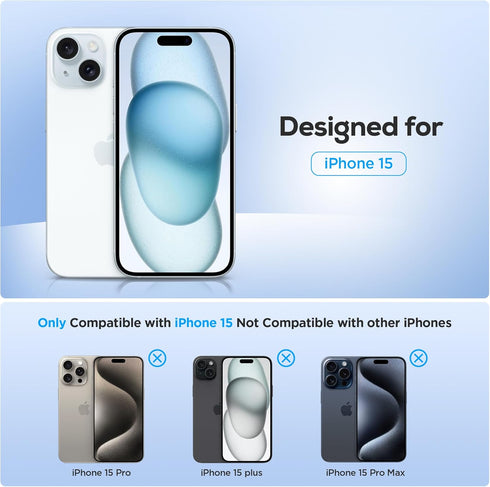 UARMOR 9H HD Clear Screen Protector for iPhone 15 (6.1") - 2 Pack, Anti-Scratch, Easy Installation Kit, Premium