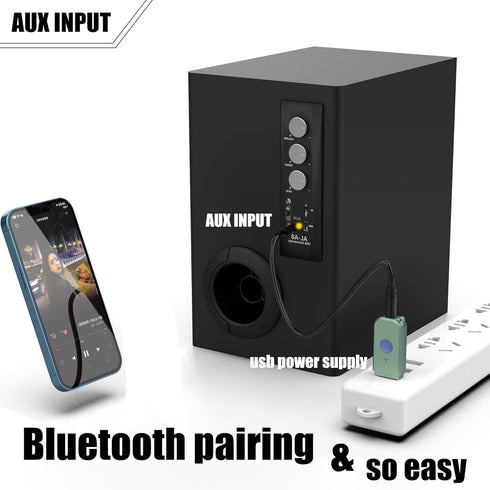 USB Bluetooth Car Kit with Stronger Mics & Noise Cancellation, Plug-and-Play Bluetooth 5.3 Receiver Adapter for Car