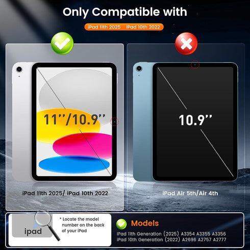 2 Pack A16 11th (2025)/ 10th (2022), KCT Tempered Glass Screen Protector Compatible with iPad Generation iPad