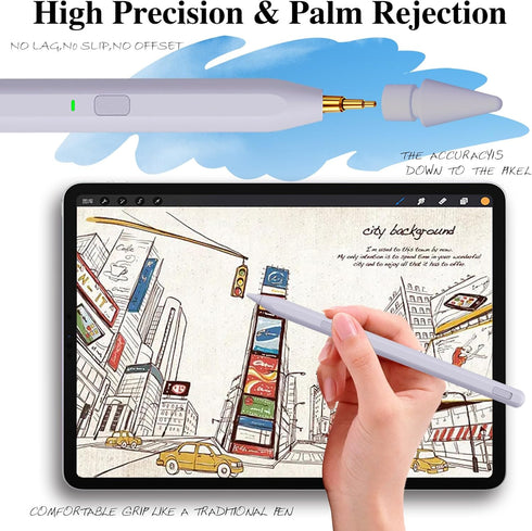 Stylus Pen for iPad 9th & 10th Generation, Milikilo iPad Pen with Pencil Holder, Palm Rejection, Compatible with iPad