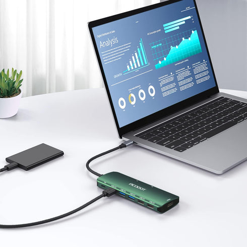 USB C Hub, Acodot 9 in 1 USB C to 4K@60HZ HDMI Multiport Adapter, Designed for MacBook Pro, Air, HP XPS
