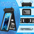 Waterproof Phone Pouch, IPX8 Double Space Cell Phone Case for iPhone 15/14/13 Pro Max Plus, 2 Pack (Black)