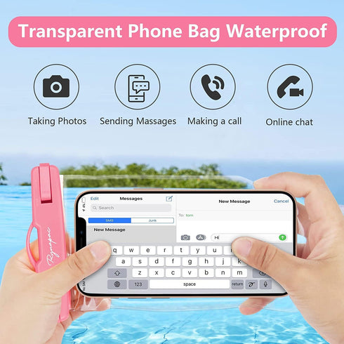 Waterproof Phone Pouch Bag, 7.5in Water Proof Cell Phone Case for Beach Travel, Lanyard Holder for iPhone 15 Pro Max