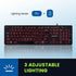 Perixx PERIBOARD-317R Wired USB Keyboard - Tri-Color Illuminated LED - Big Print Letter - Stylish Round Keycaps US