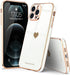 Teageo Cute Love-Heart Case for iPhone 12 Pro Max, White, Luxury Bling Soft Back Cover with Raised Camera Protection