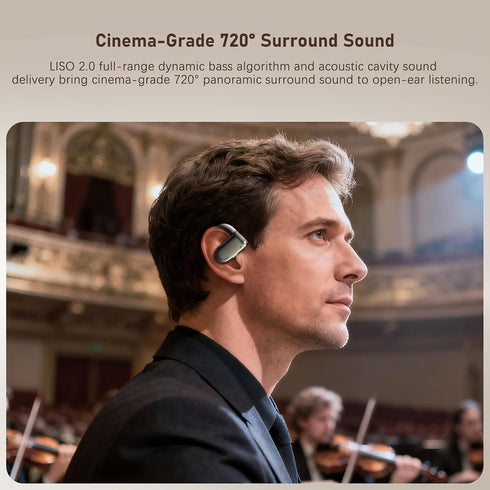 IPX5 Wireless Earbuds, Open-Ear Sports Bluetooth Headphones, Acoustic Chamber Audio, ANC Call Noise Reduction, Smart