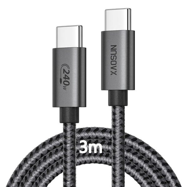 XAOSUN 240W USB C to USB C Fast Charging Cable, Compatible with MacBook Pro 2022, iPad Pro 2022, 10FT