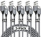 etguuds USB C Cable 5-Pack (3/3/6/6/10 ft) Fast Charging Type C Charger for iPhone 15, Samsung Galaxy