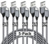 etguuds USB C Cable 5-Pack (3/3/6/6/10 ft) Fast Charging Type C Charger for iPhone 15, Samsung Galaxy