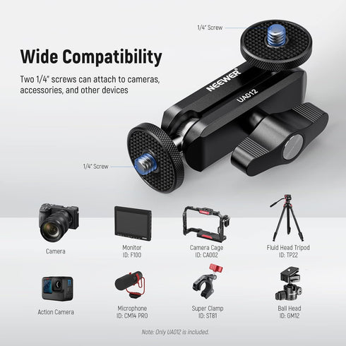NEEWER Flexible Articulating Magic Arm with Dual Ball Heads, CNC Machined Aluminum Alloy for Camera Monitor