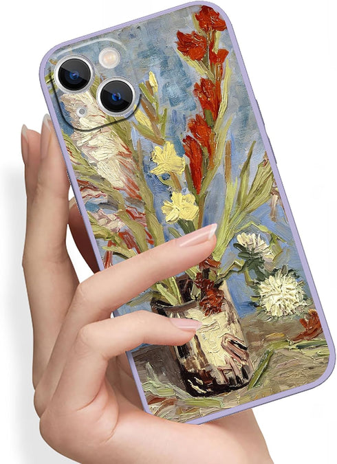 Phoenix Flower iPhone 13 Case, Van Gogh Aesthetic Art Phone Cover, Waterproof Shockproof for Women and Men, 6.1 inch