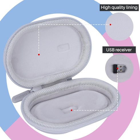 Mouse Case for Logitech Pebble 2, M350s, M350, M355, i345, POP Slim Bluetooth Wireless Mouse, Off White.