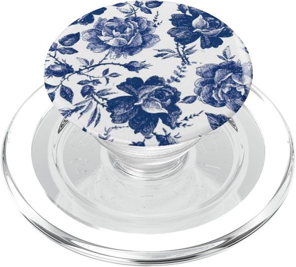 PopSockets PopGrip for MagSafe - BLUE & WHITE ROSE