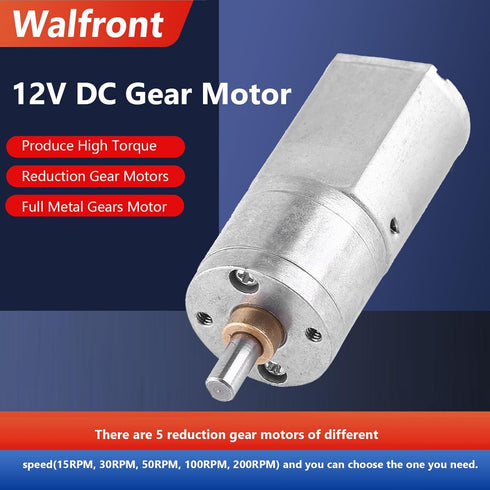12V 100RPM DC Geared Motor Metal Reduction Electric Motor for DIY Toys RC Car Robot Model Drive