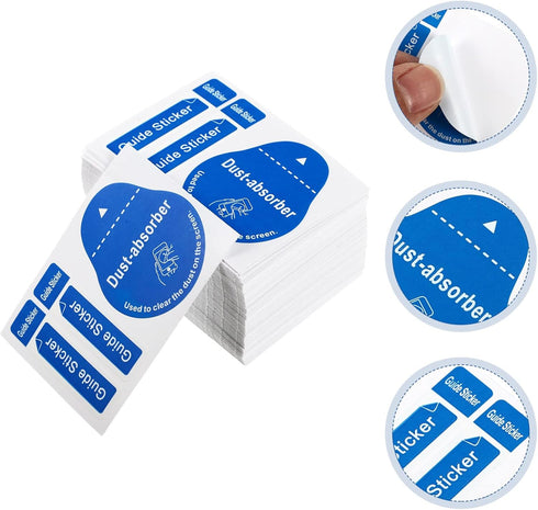 200pcs Glass Dusting Stickers for Phone Removal, Laptop Computer Guide Touch Blue Cell Duster