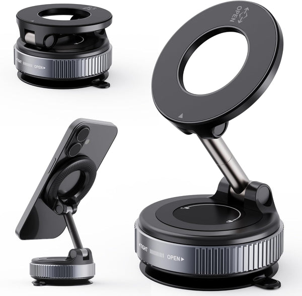 wofoboxair 2026 Upgraded Vacuum Magnetic Car Phone Holder 360 Reinforced 96LBS Ultra Suction