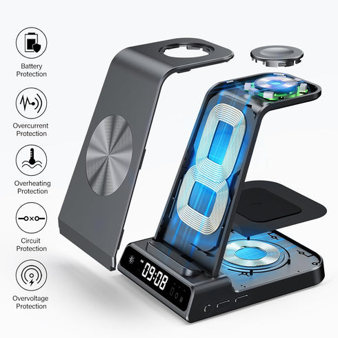 3 in 1 Wireless Charging Station for Samsung Galaxy S24 Ultra/S23 Ultra/S22/S21/Note 20/Z Flip 6/Fold 6, Wireless